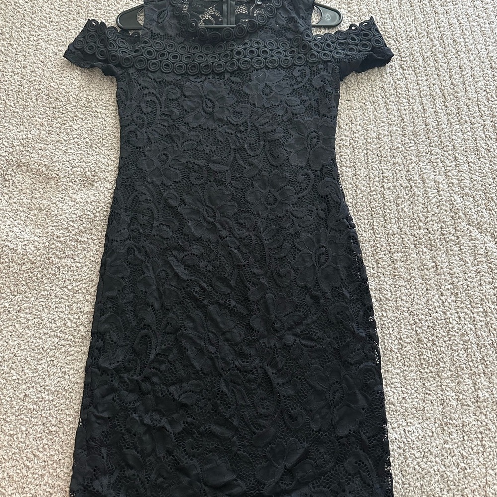 Ambiance Black Lace Mini Dress
